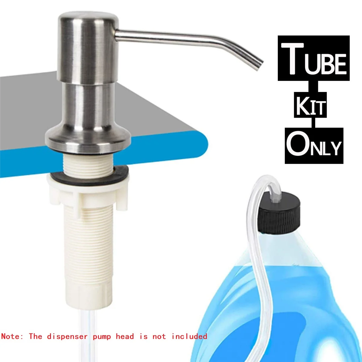 Sink Soap Dispenser Extension Tube Kit 45Inch with Check Valve, No Need to Fill the Little Bottle Again HOT