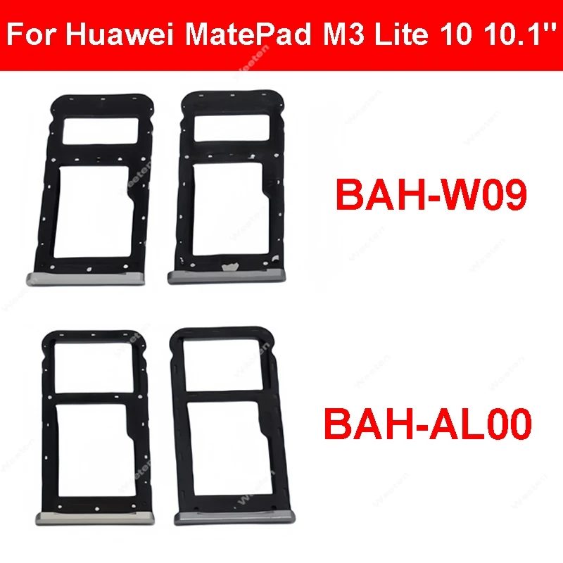 

Держатель лотка для SIM-карты для Huawei Mediapad M3 Lite 10,1 " BAH-AL00 BAH-W09 4G и Wi-Fi версия адаптера для чтения SIM-карт запасная часть