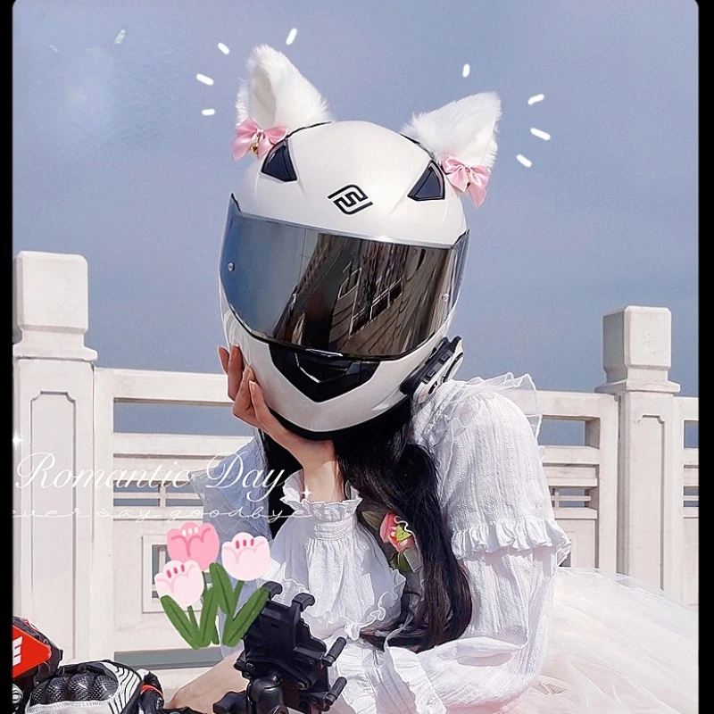 

2Pcs/set Plush Helmet Decoration Cute Ears Helmets Wear-resistant Butterfly Knot for Motorcycle Cycling Double-sided Adhesive