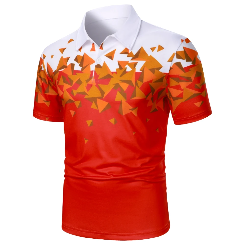 

Men's Short-Sleeved Polo Shirt Geometric Pattern Printing Casual Men's Polo Shirt Outdoor Sports Golf Shirt Men's Polo Shirt
