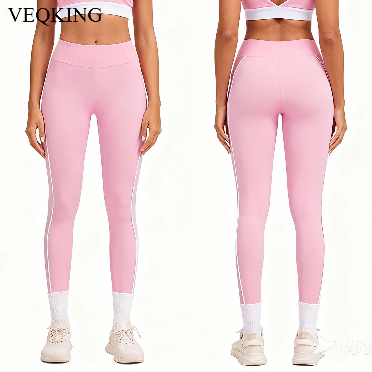 

VEQKING контрастные цвета женские брюки для йоги с боковыми карманами спортивные леггинсы быстросохнущие колготки для спортзала и фитнеса мягкие активные осенние тренировочные брюки