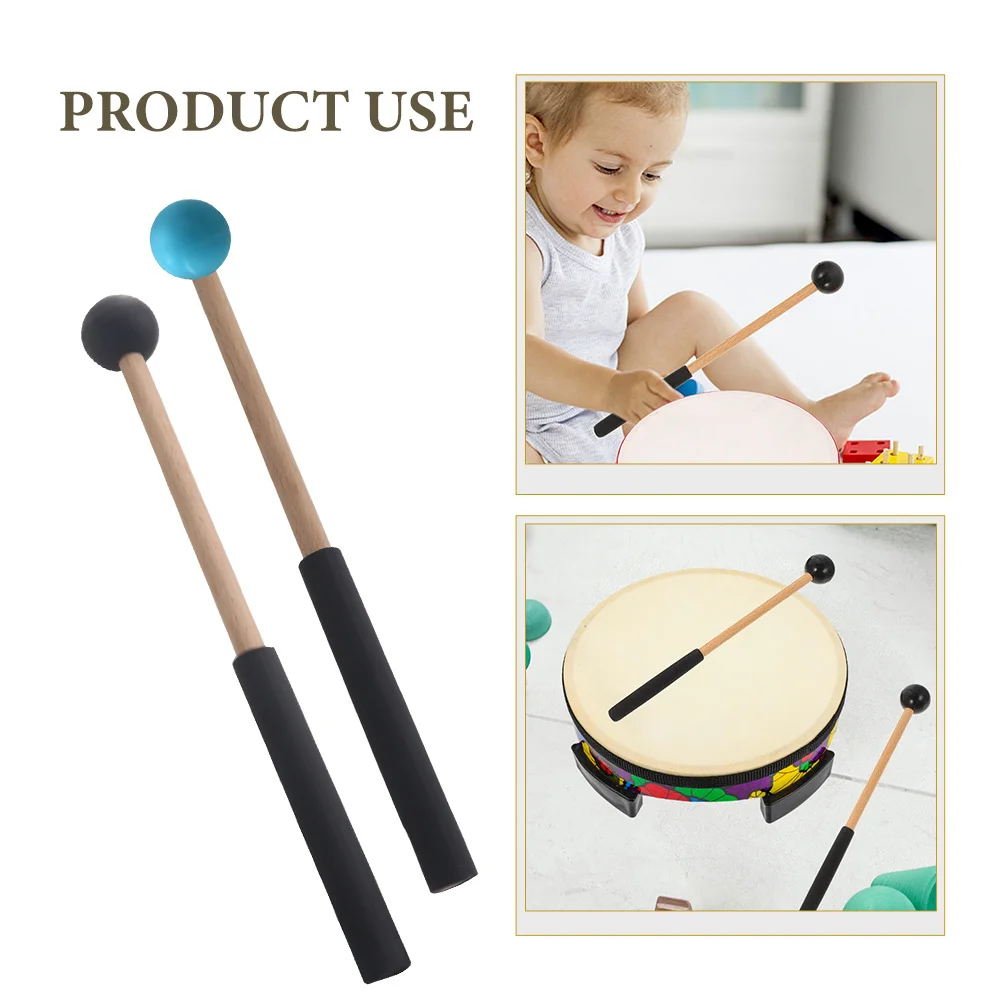 

2Pairs Tongue Drum Mallets Durable Wooden Rubber Percussion Mallets Practice Marimba Drumsticks Musical Instrument Sticks