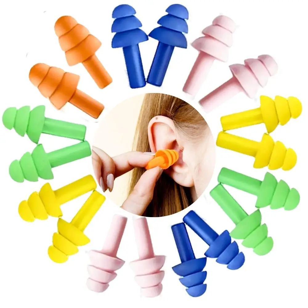 

5/10 пар силиконовых звукоизоляционных затычек для ушей, разноцветные, мягкие, многоразовые, подходят для сна, плавания, обучения YMY