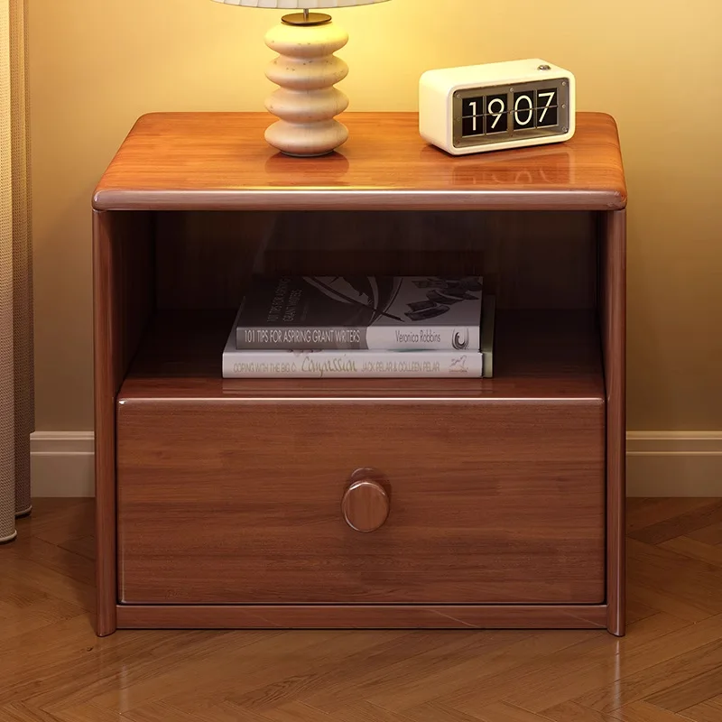طاولة بجانب السرير من الخشب الصلب، حديثة وبسيطة، خزانة غرفة النوم المنزلية، خزانة صغيرة فاخرة بجانب السرير، درج تخزين