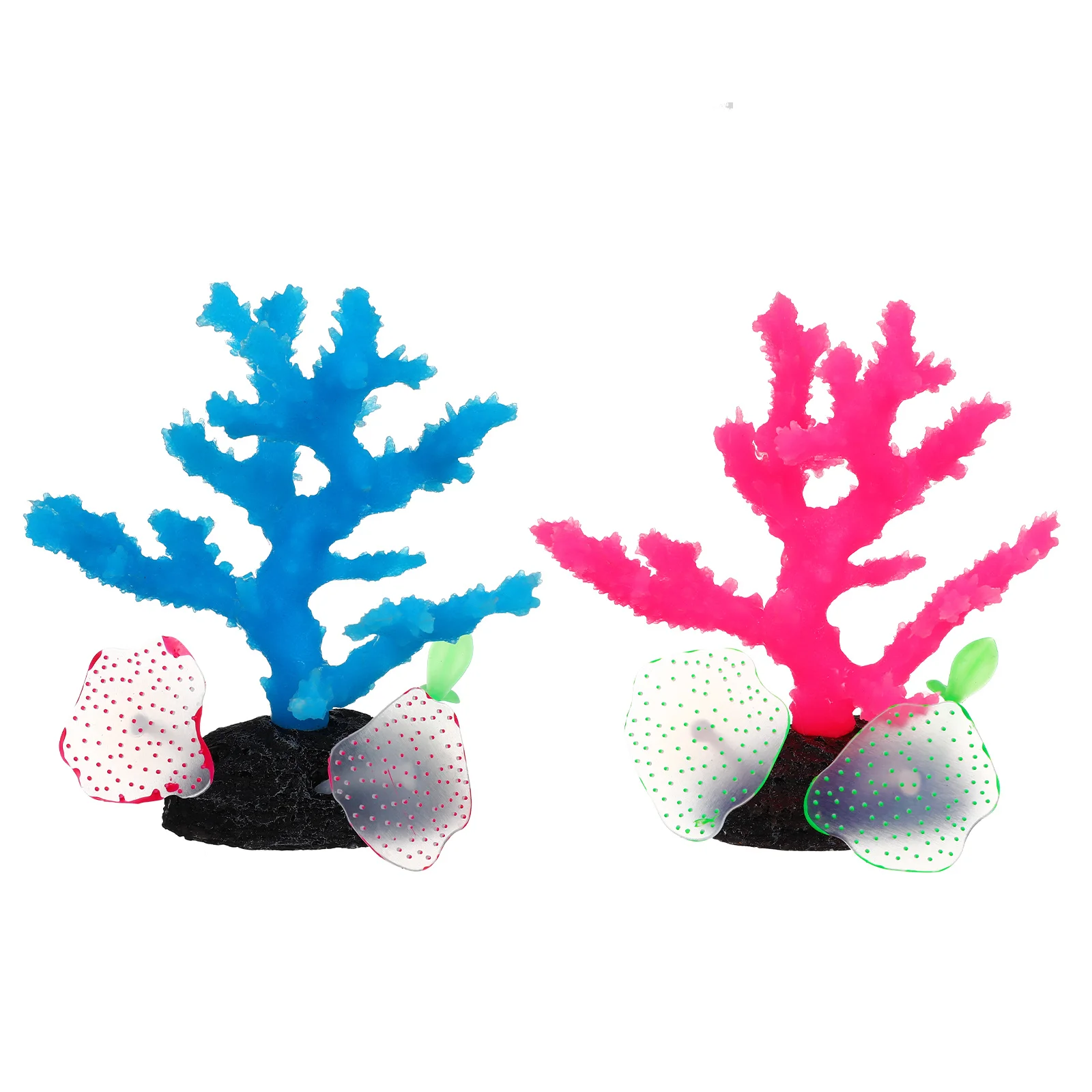 

2Pcs Silicone Corals Artificial Coral Reef Decor Aquarium Landscaping Ornament Safe for Fish Glowing Effect in Saltwater
