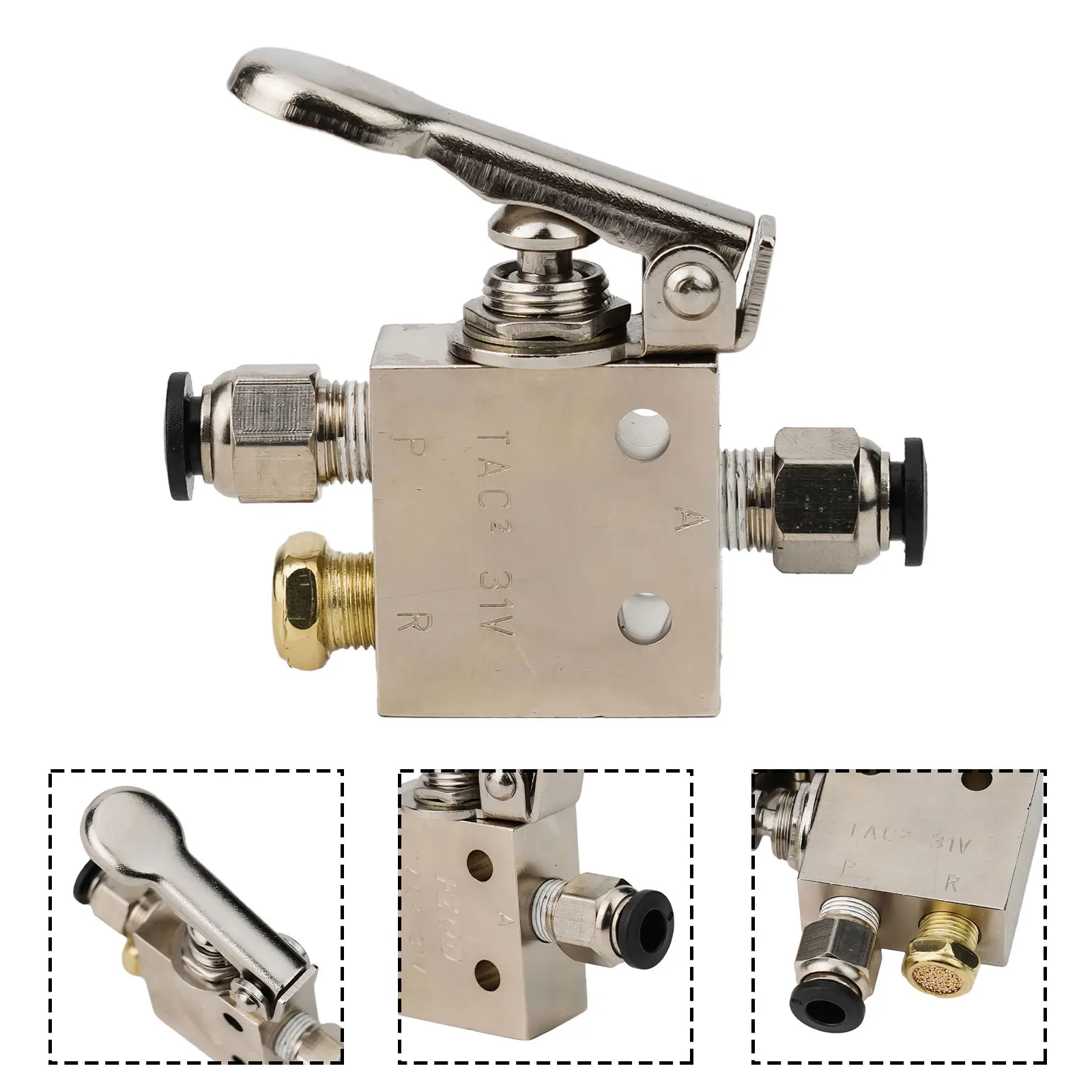 Pneumatic Switching Valve 6mm Connector Mechanical Valve 2 Position Mechanical Valve with 6mm Connector for Pneumatic Systems