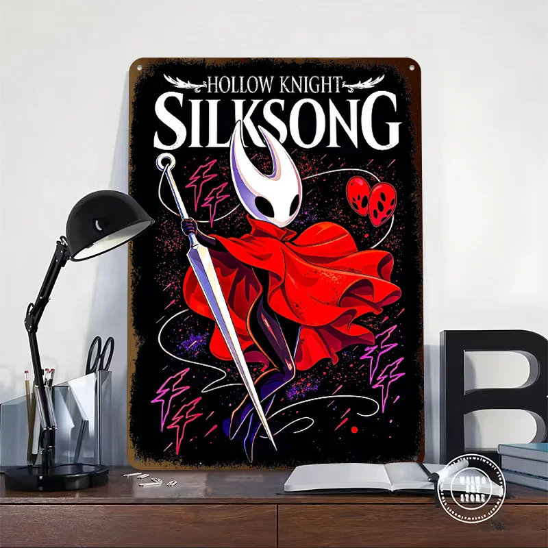 Hollow Knight Silksong Hornet Tin Poster Customized Wall Art Retro Vintage Metal Signs for Fans Room Decoration Bedroom House