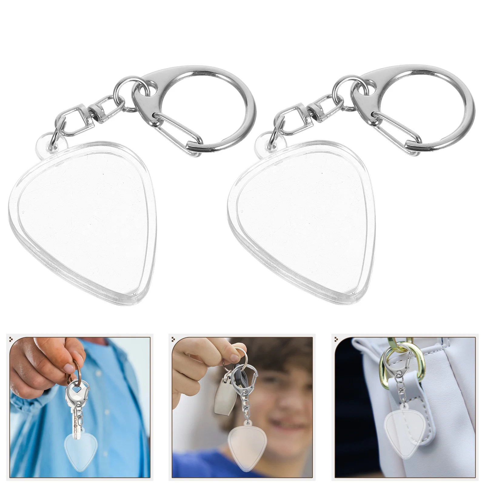 

10pcs Guitar Pick Storage Container Transparent Keychain Holder For Acoustic Electric Guitar Portable Plectrum Organizer Case