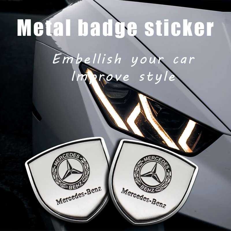 

2pcs 3D Metal Emblem Badge Stickers Decal Auto Accessories For Mercedes Benz MB W211 W203 W204 W210 W124 AMG W202 CLA W212 Smart