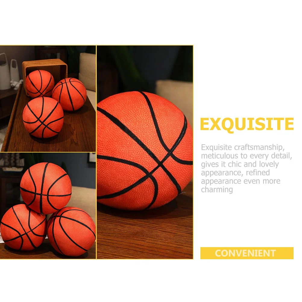 Basketball Pillow Stuffed Sports Pillows Balls Plush Fluffy for Boys Room Toy Soft Child