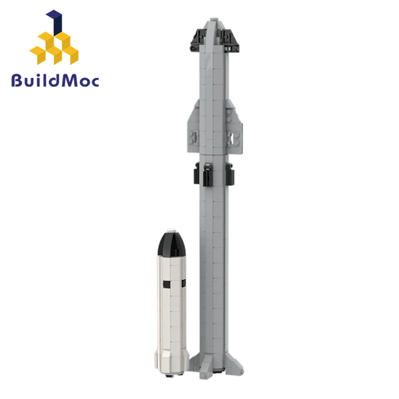 MOC Space X Falcon Super Heavy Carrier Rocket Building Blocks Set Launch Starship Vehicle Bricks Toys For Children Birthday Gift