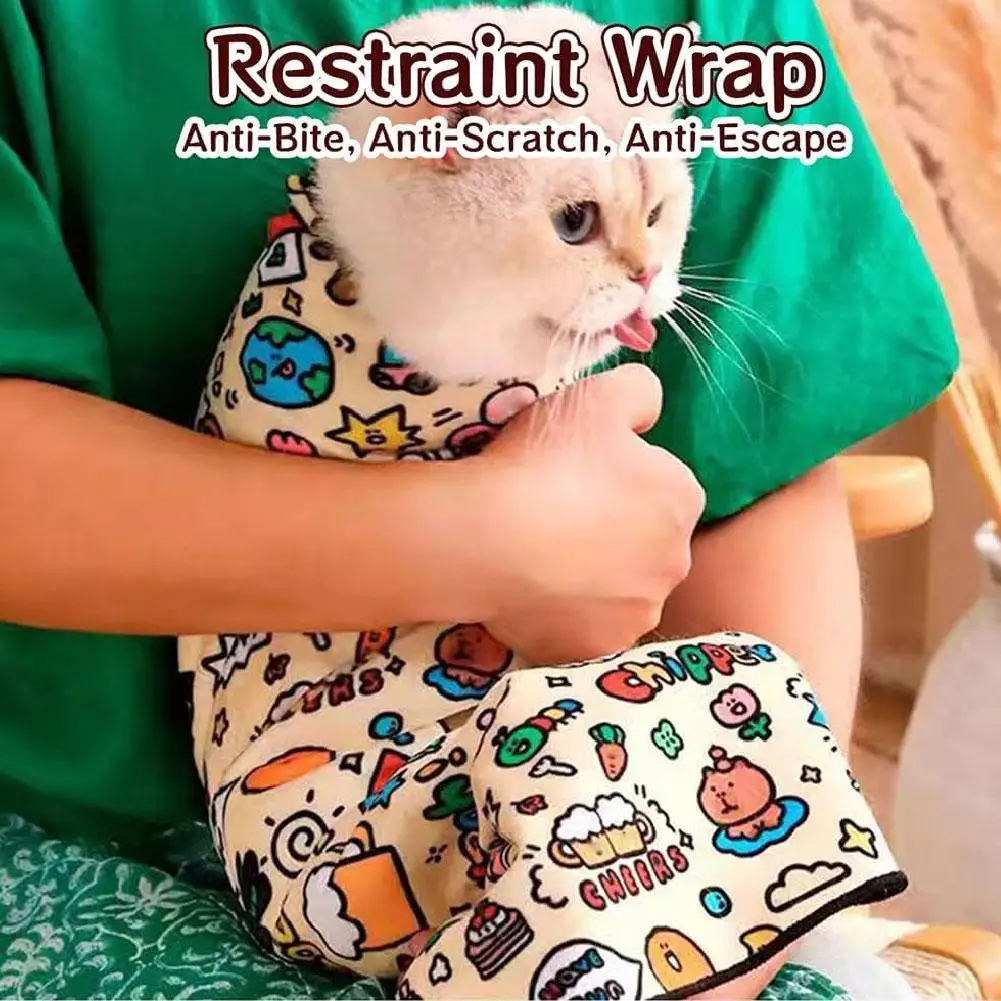 Cat Wrapping Cloth Cute Pet Hundred Cloth Cat Fixed Magic Cloth Anti-scratch Anti-bite For Trim Nails, Clean Ears, Brush Teeth