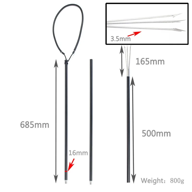 3-Piece Aluminium Fishing 3 Forks Spear Fishing Pole Fishing Spear Harpoon Fork Diving Spear Gun