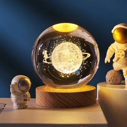 3D Crystal Ball Crystal Planet Laser Engraved Solar System Globe Astronomy Gift Birthday Gift Glass Sphere Home Decoration