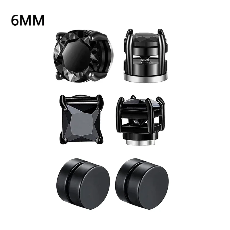 Kristall Starke Magnetische Ohrstecker Clip Ohrringe für Männer und Frauen Punk Runde Zirkon Magnet Ohrringe Nicht Piercing Schmuck