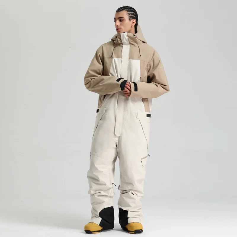 

Ski suit men's suit windproof, waterproof and breathable, loose and thickened to keep warm