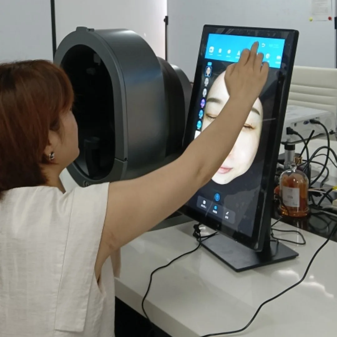 

21.5 Inch AI Hair Analysis 3D Facial Skin Analyzer Machine 8 Light Spectrum Skin Analysis Scanner For Business Beauty Care