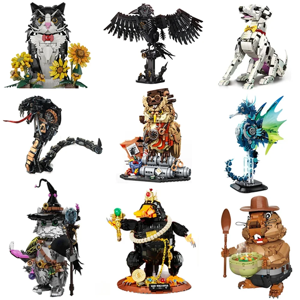 Magic World Wizard Animal Detective Owl Niffler Cat Snake Building Block Set Mini Brick Figure Toy Collectible Birthday Gift