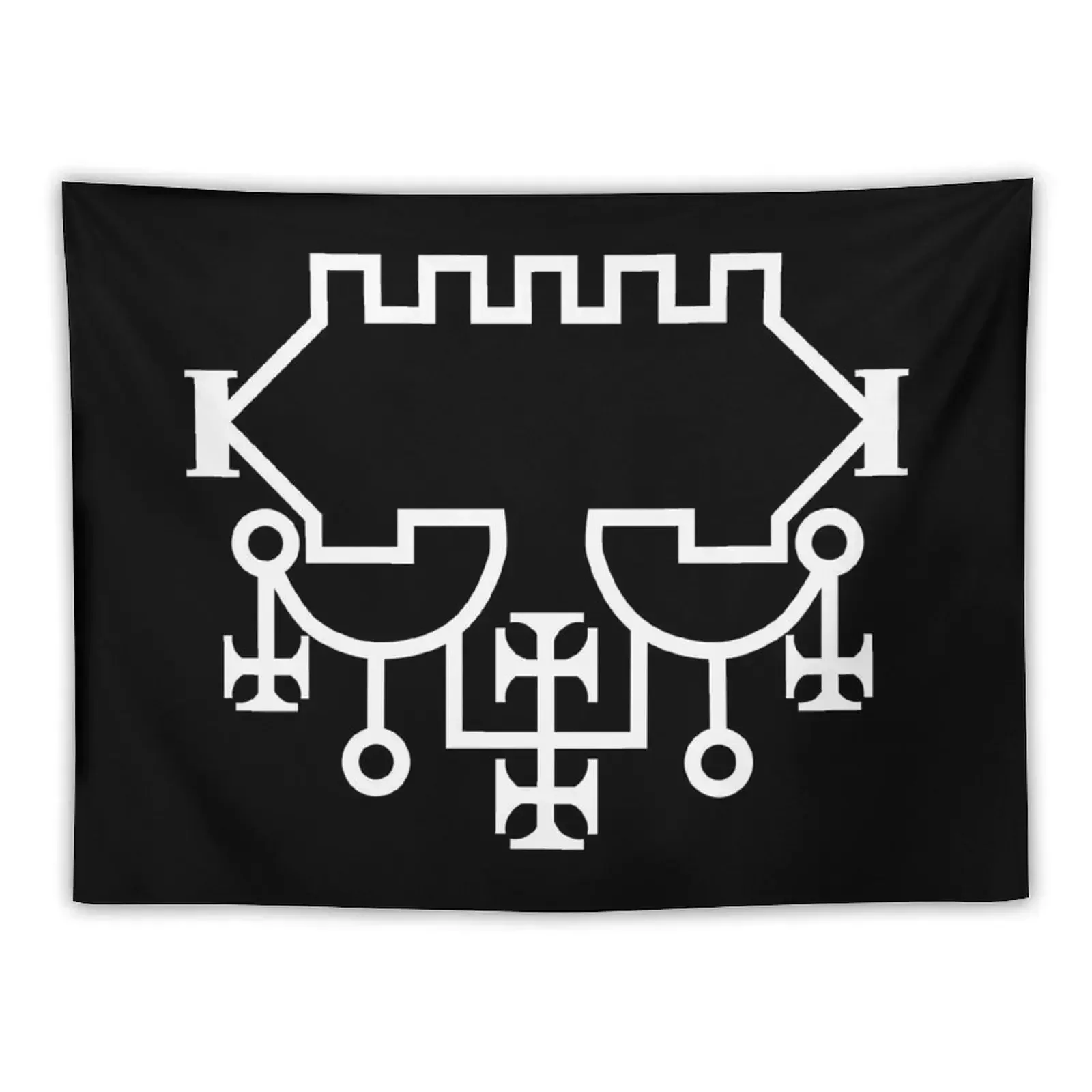 Belial Demon King inner Sigil white occult Magick Seal Tapestry Decor Home Cute Room Things Tapestry