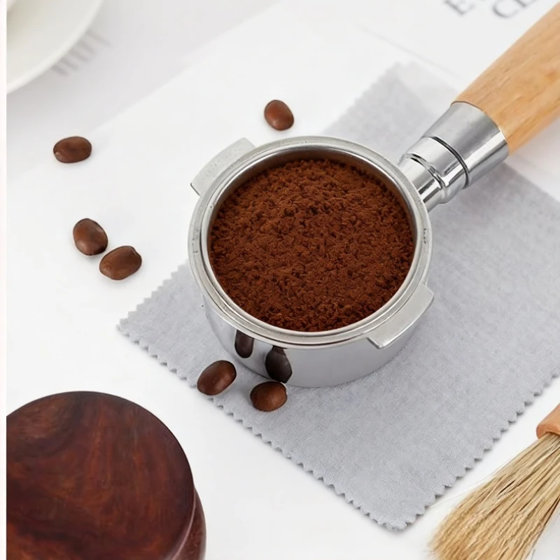 58 مللي متر 51 مللي متر سدادة قهوة مستوي 2 في 1 ، الجوز مقبض خشبي موزع الاسبريسو عفريت شاشة مجموعة أدوات باريستا المهنية