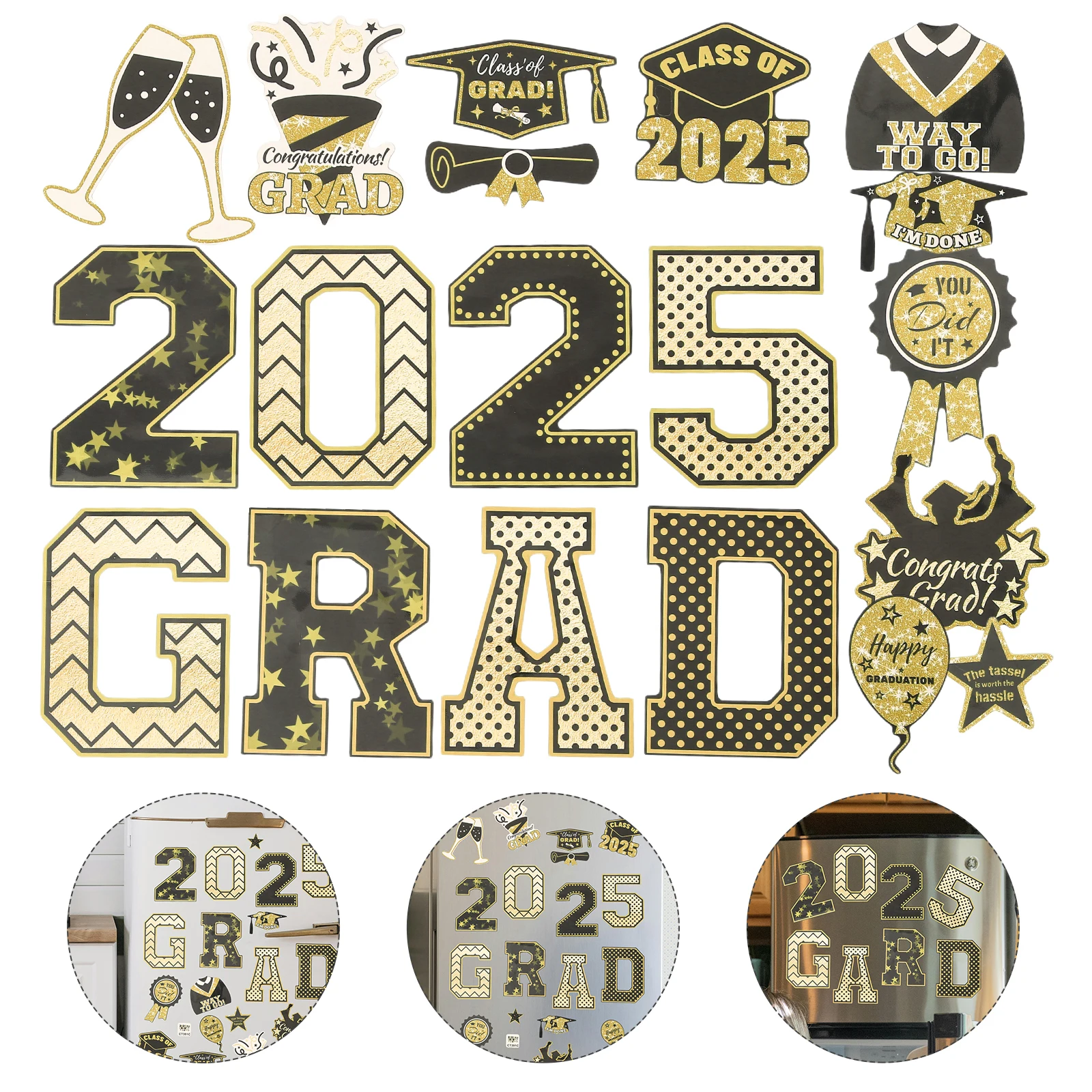 

Graduation Car Stickers Congrats Magnets Fridge Decoration for Day Decals Ceremony