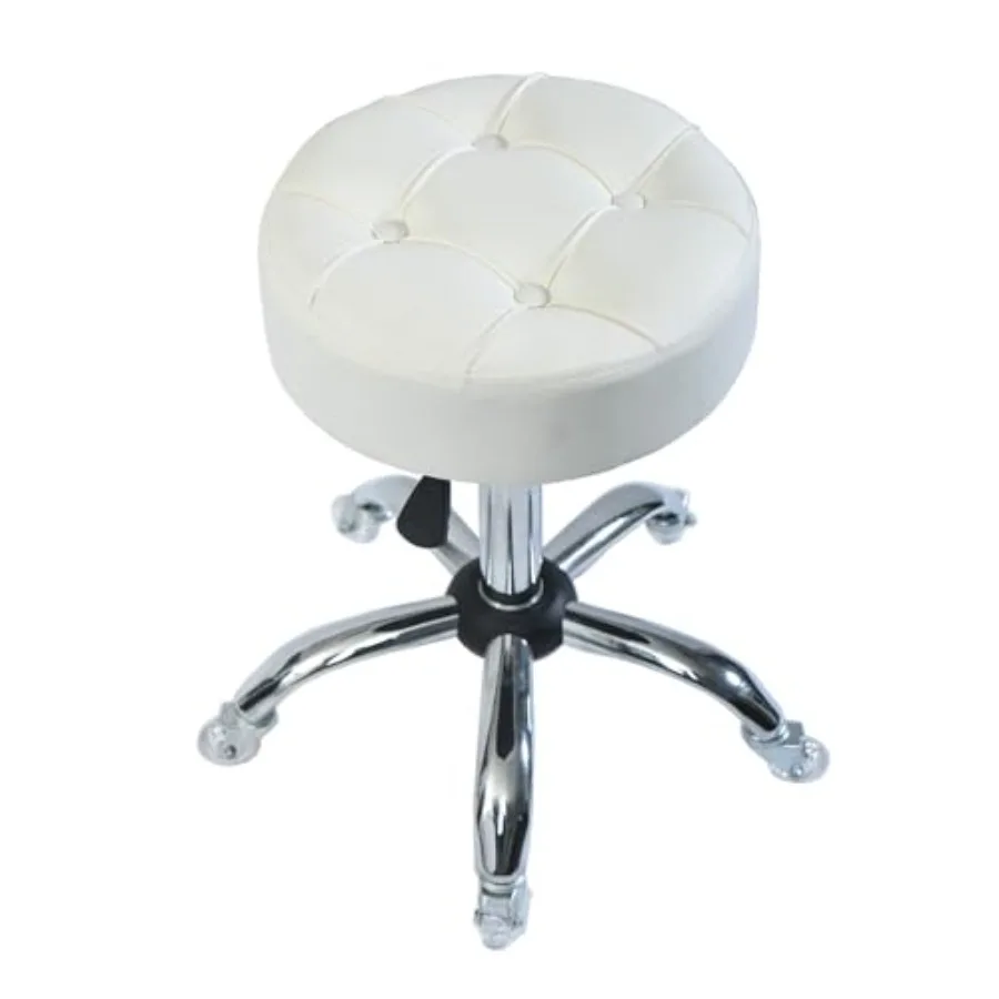 

® Round Rolling Stool with Wheels Heavy Duty 400lb Height Adjustable Swivel Drafting Stool for Shop Salon Home Office Tatoo Med