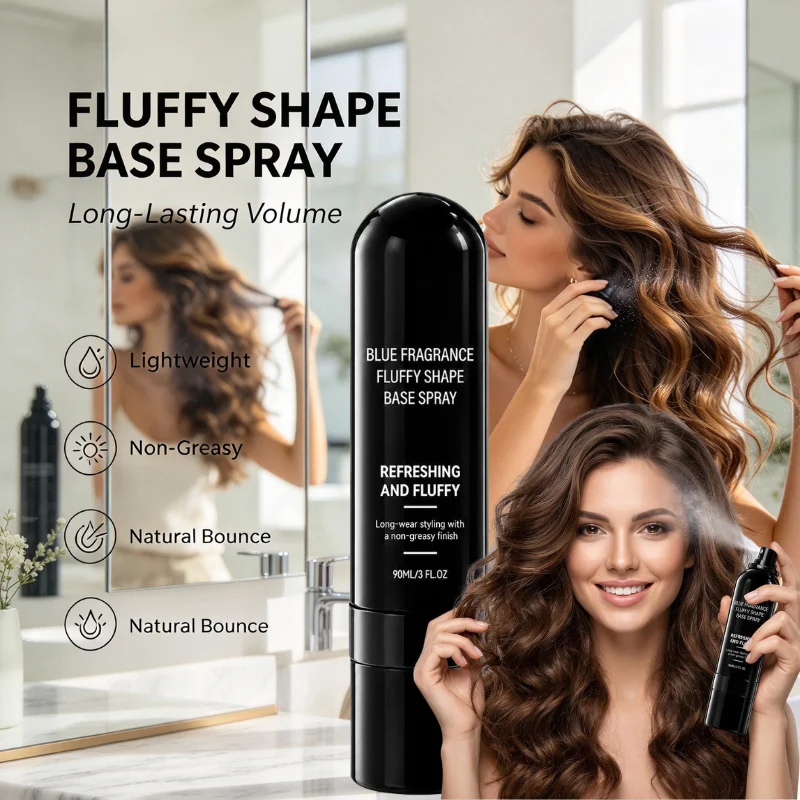 Fluffy Shape Base Hair Spray  Root Lift Long Lasting Volume Lightweight Non Greasy Natural Bounce Hair Styling Spray 1/2/3pcs