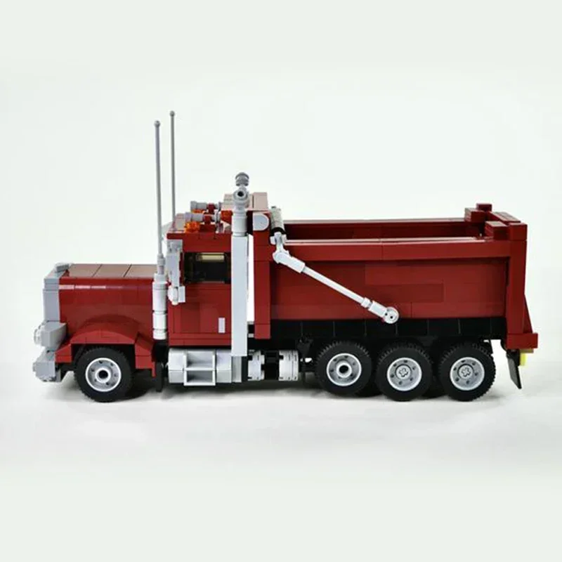 City Vehicle Model Moc Building Bricks 1776 389 Tri-axle Dump Truck Technology Blocks Gifts Christmas Toys DIY Sets Assembly