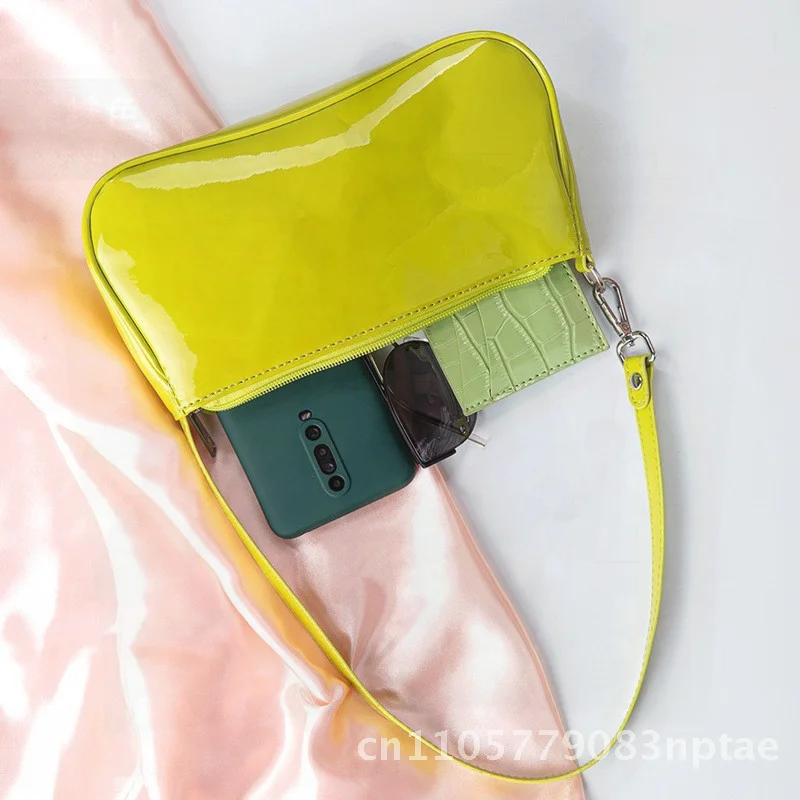 

Fashion Underarm Bag Women's Shoulder Handbag PU Leather White Black Pink Light Blue Apricot Small Cross-Border Trendy Bag