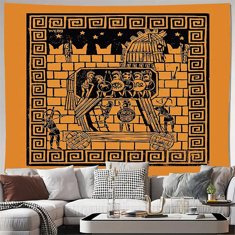 Ancient Greek Tapestry Wall HangingMythology DecorHome TextileBoho Room DecorGods and HeroesHistorical ArtGift IdeaDorm RoomLivi