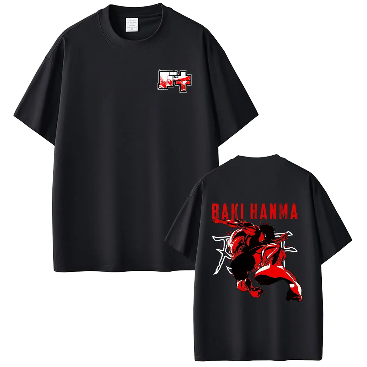 Hot Sale Anime Baki The Grappler Baki Hanma Graphic T-shirt Men's Manga Vintage T Shirts Summer Men Women Casual Cotton Tshirt