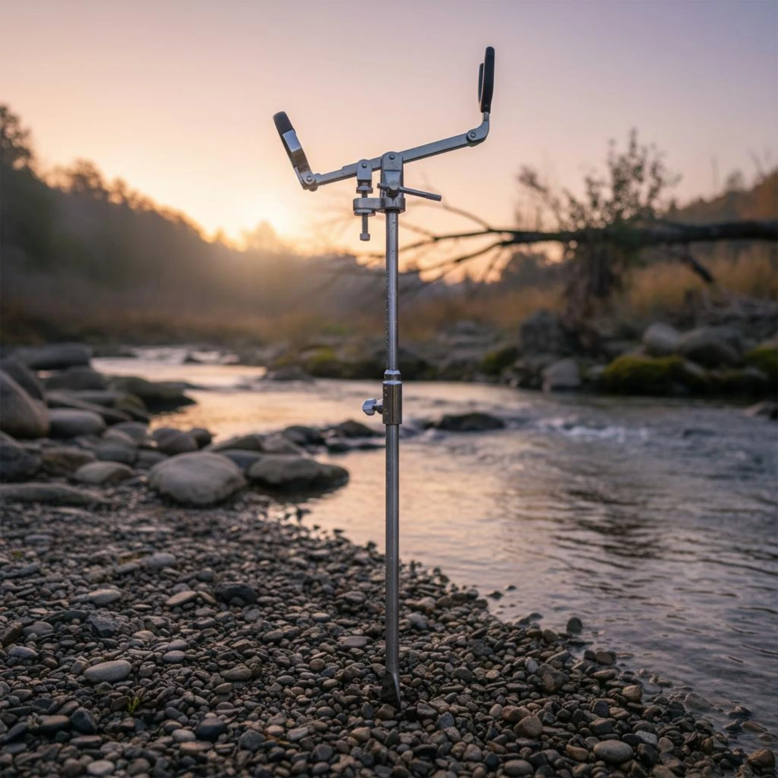 

Swivel Fishing Rod Holder Adjustable Insert Swivel Rod Holder Stainless Steel Fishing Stand Foldable Angling Gear for Outdoor