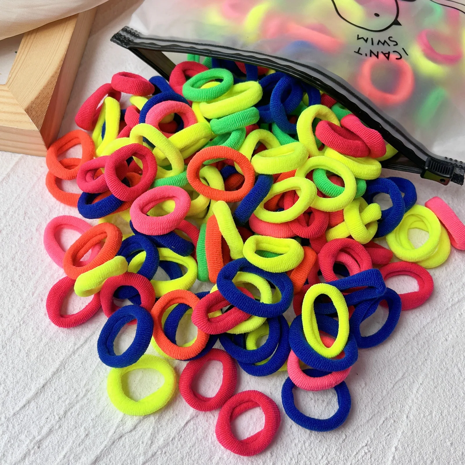 50/100pcs Haar bänder Mädchen Bonbon Farbe elastisches Gummiband Haar bänder Kind Baby Stirnband Scrunchie Kinder Haarschmuck