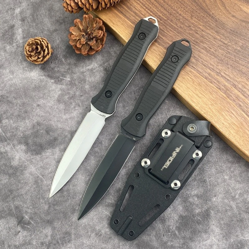 

Outdoor BM 133 Tactical Fixed Blade Knife D2 Blade Nylon Wave Fiber Handle EDC Fighting Survival Rescue Tool with Sheath