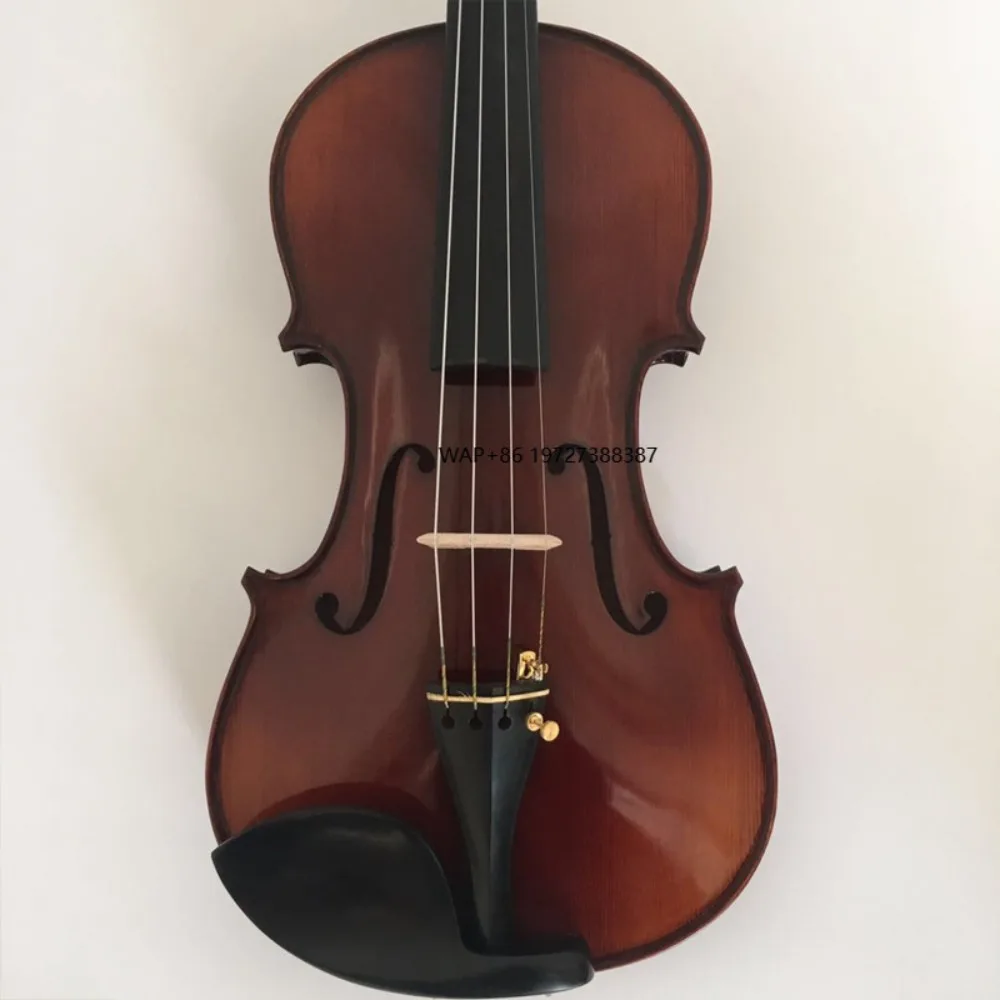 

Classic Coffee Color Handmade Maple Violin Single Board Tiger Pattern Performance Grade Professional