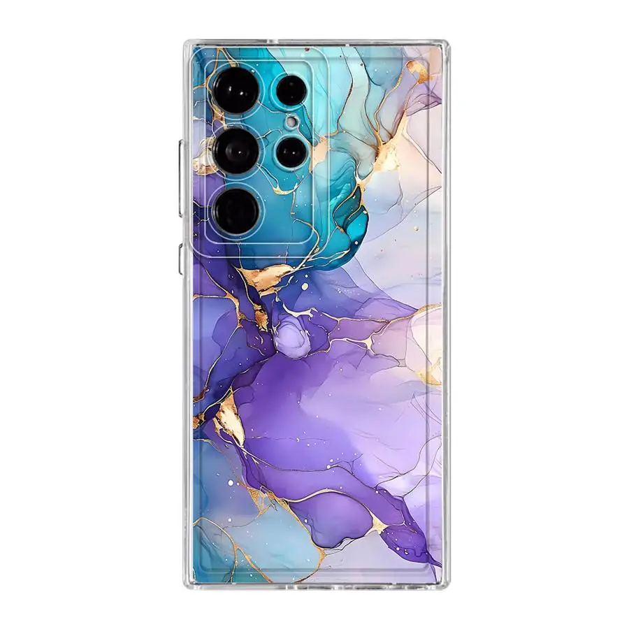 Interessante custodia in marmo per Samsung Galaxy S25 Ultra Note 10 20 Ultra S24 FE S20 S10 Plus S22 S23 S21 Trasparente morbida