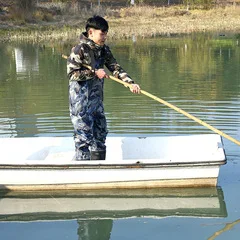 Yellow Brown Water Pants PVC Nylon Knee Water Pants Forest Camouflage Wading Pants Fish Catching Fishing Pants