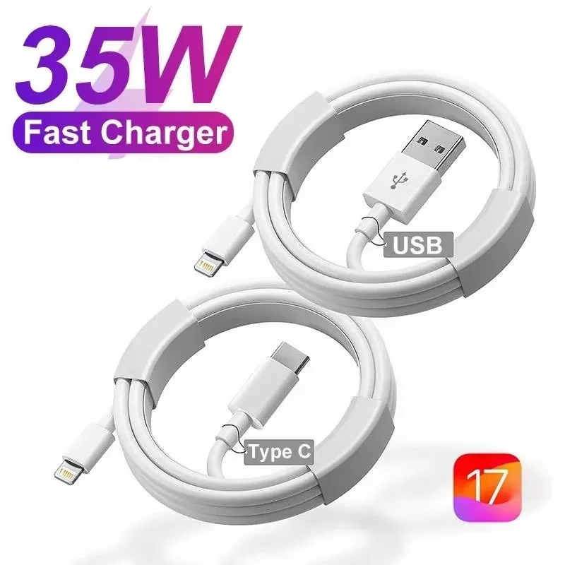 PD 35W Fast Charge USB Type C For iPhone 18 17 16 15 14 13 12 11 Pro Max ipad iWatch ipad Quick Charging Data Cable Accessories