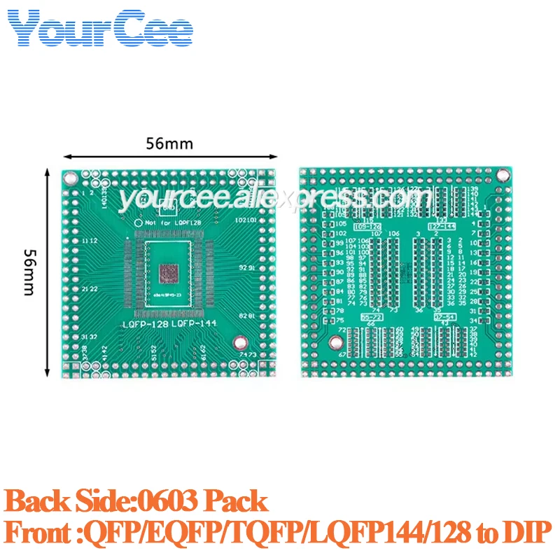 5pcs/1pc QFP EQFP TQFP LQFP144 LQFP128 SMD to DIP Adapter Board 2.54mm 0603 QFP EQFP TQFP LQFP144 LQFP128
