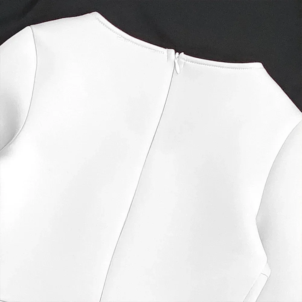 Personality Hollow Out V-neck Sexy Big Swing Dress, Solid Color Slim-fit Fishtail Dress, Flared Sleeve with Bow for Women Spring