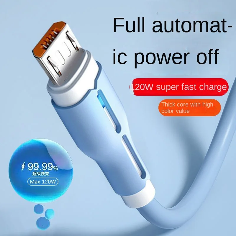 

Luminous 120W Super Fast Charging Typec Android Data Cable Suitable for Huawei vivo and Xiaomi 6A Fast Charging Cable