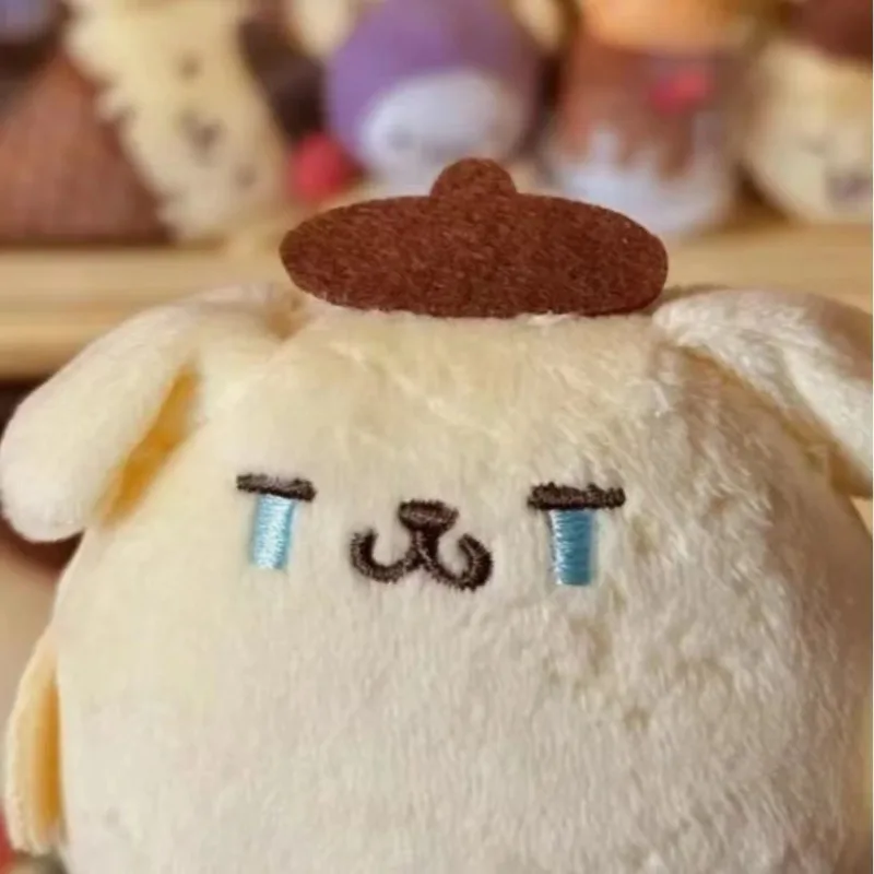 Sanrio Kawaii PomPomPurin Plush Toy Plush Pendant Anime Crying Expression Plush Keychain Stuffed Toy Backpack Decoration Gift