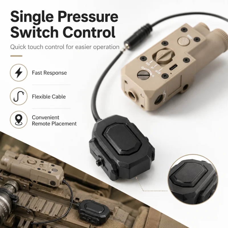 Durable CQBL-1 Position Laser Rechargeable Type-C Interface Wired Remote Switch Hobby Rail Modification Gear