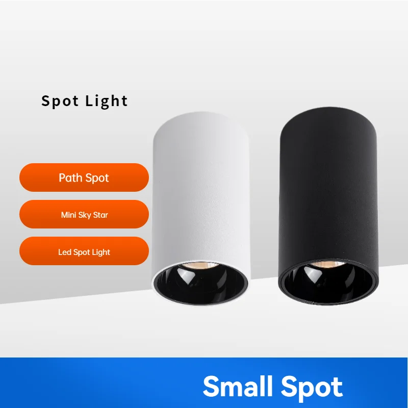 

Dimmable LED down Light 12W COB Spotlight Ceiling Mounted for Living Room Bedroom Shop Surface Mount 85-265V Long Barrel