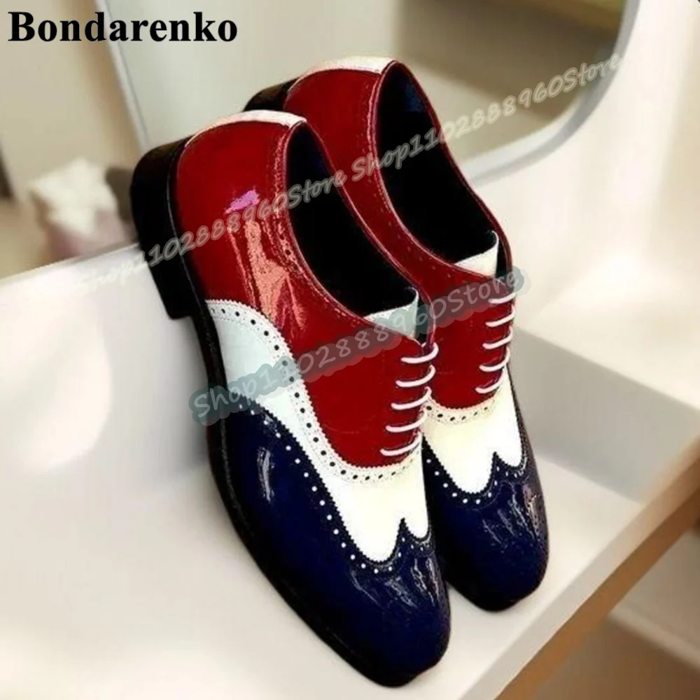 

Trendy Mixed Color Patchwork Cross Tied Men Pumps Flats Party Shoes For Men Slip On Banquet Fashionable Catwalk 2026 Men Pumps