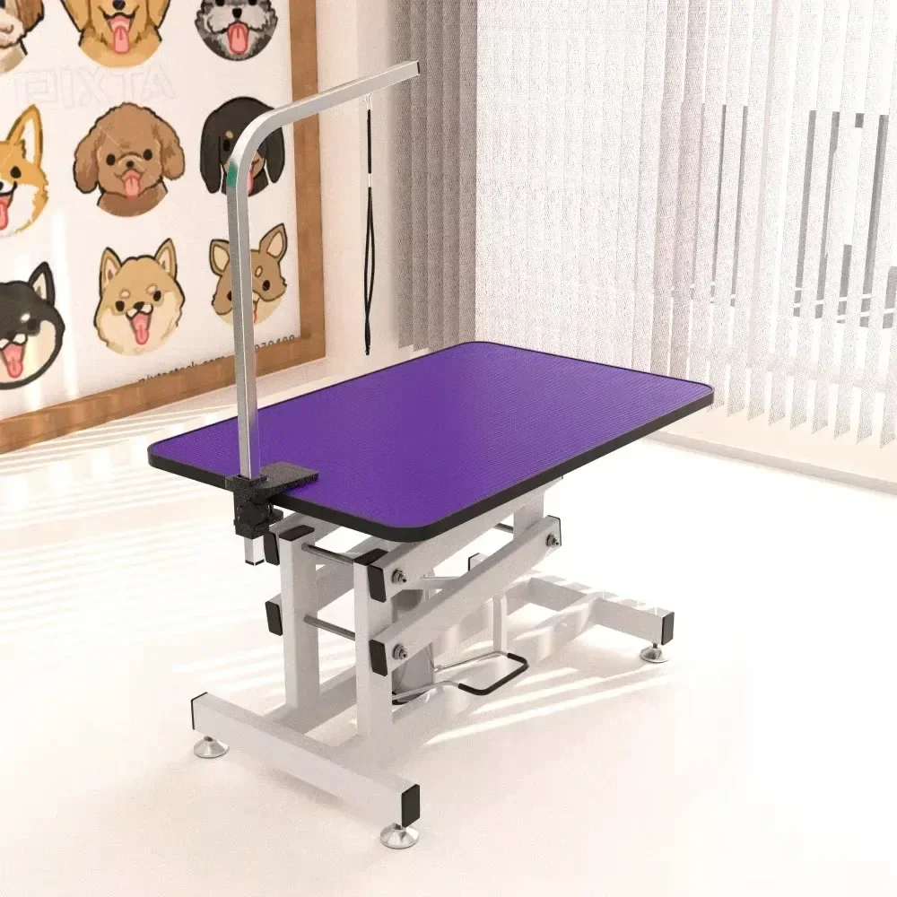 42.5-inch Hydraulic Pet Grooming Table, Pet Care Tables, Combing Desk, Pet Tables, Adjustable Combing Arm and Lasso