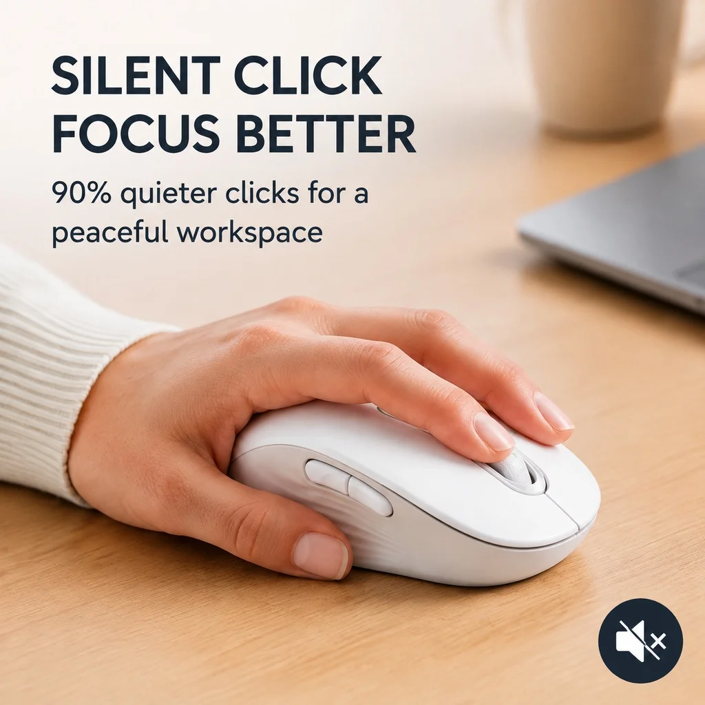 Logitech Signature M650 Wireless Bluetooth Mouse, Silent Click 4000DPI 5 Programmable Buttons SmartWheel Scroll Ergonomic Office