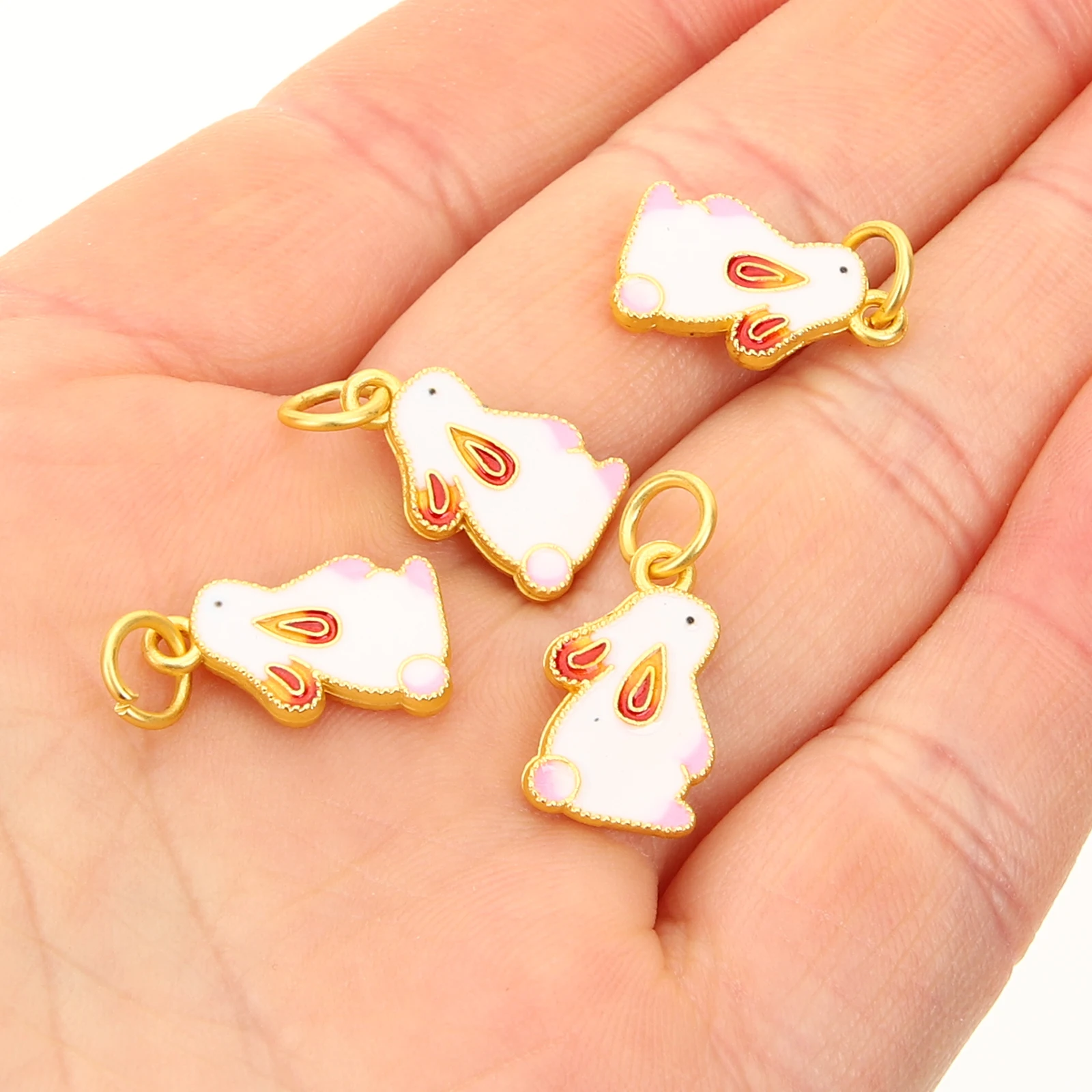 

10Pcs Zodiac Rabbit Charms Alloy Durable for Jewelry Making Bunny Charms Bracelets Easter DIY Accessories Bracelet Making Kit