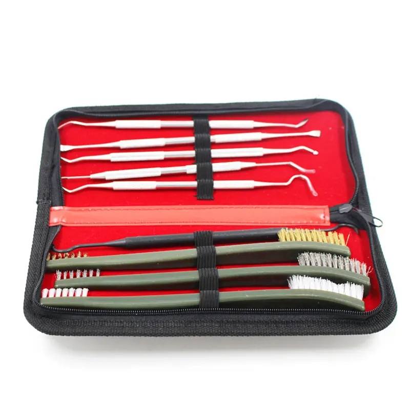 9pcs/Set Weapon Cleaning Kit Universal Gun Hunting Weapon Cleaning Kit Brush Gun Cleaning Set Pick Gun Tool