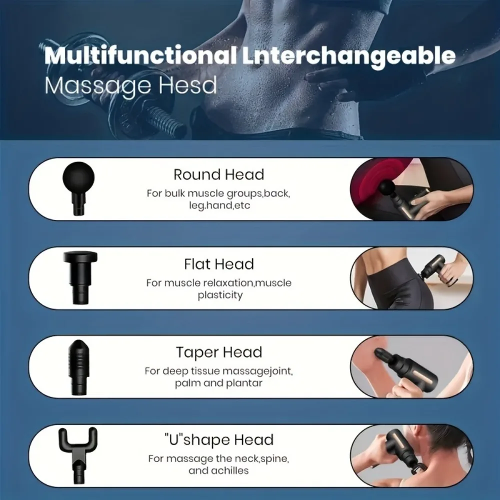 Mini Fascia Gun Household Portable Muscle Relaxer USB Rechargeable Small Massager Deep Tissue Percussion Random Color